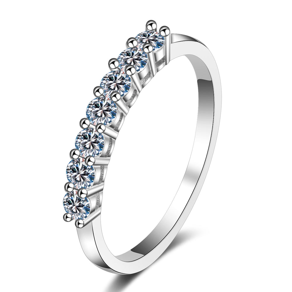 Xindeyi S925 Sterling Silver Ring for Women, Moissanite Stacking Ring, 70-Point Princess Cut Moissanite Ring, Tail Ring, Direct from Manufacturer