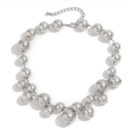 Exaggerated Acrylic Big Ball Beads Necklace Clavicle Chain Jewellery.