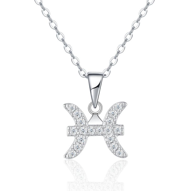 Sterling Silver Zodiac Moissanite Necklace