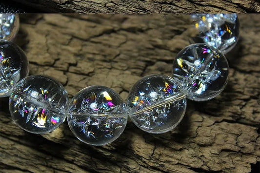 AAAAA Himalaya white crystal round 12/14/16/18/20mm bracelet 7.5inch FPPJ energy crystal nature beads