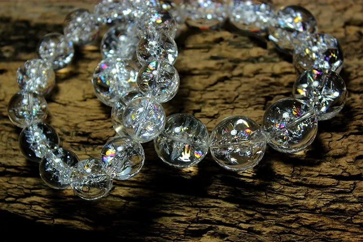 AAAAA Himalaya white crystal round 12/14/16/18/20mm bracelet 7.5inch FPPJ energy crystal nature beads