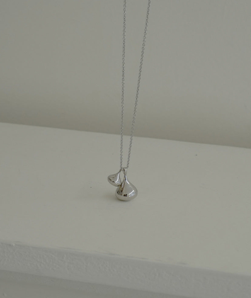 South Korea blogger same style water drop pendant necklace for Women New simple gentle fashionable all-match metal sweater chain necklace