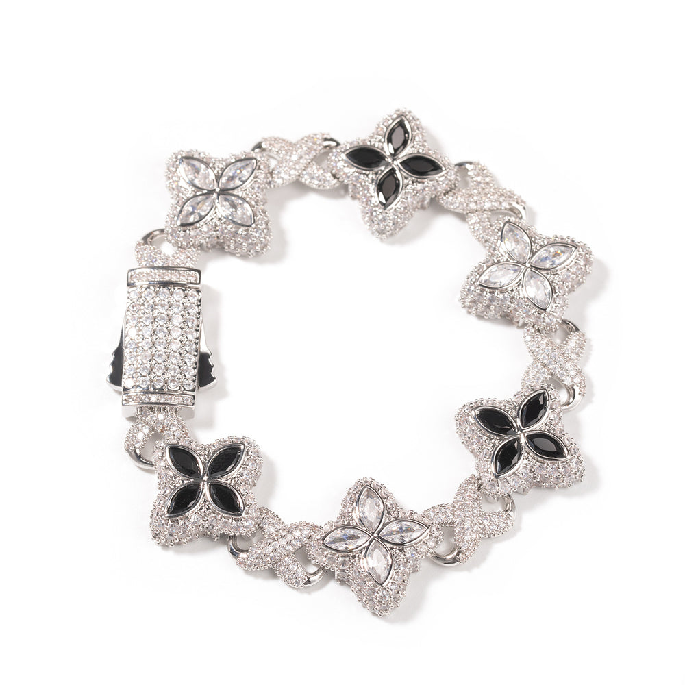 Four-Leaf Bracelet Fashionable Trendy Cool Handsome High-End 5A Zircon Colorful necklace .