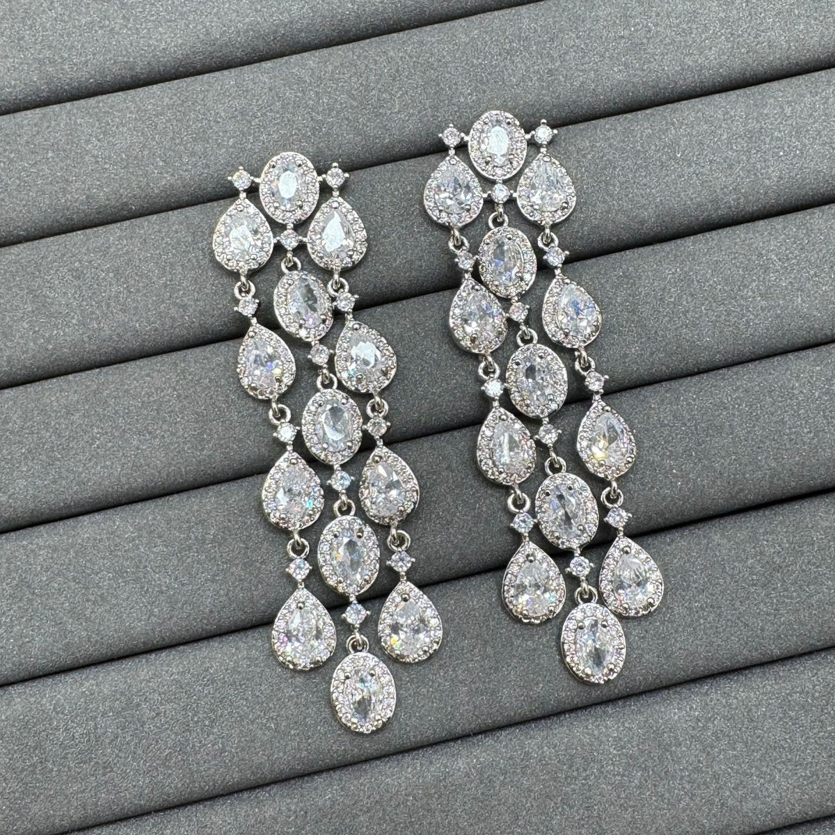 Water Drop Shape Full of Zirconia, Temperament, High-End Luxury Necklace jewellery Set