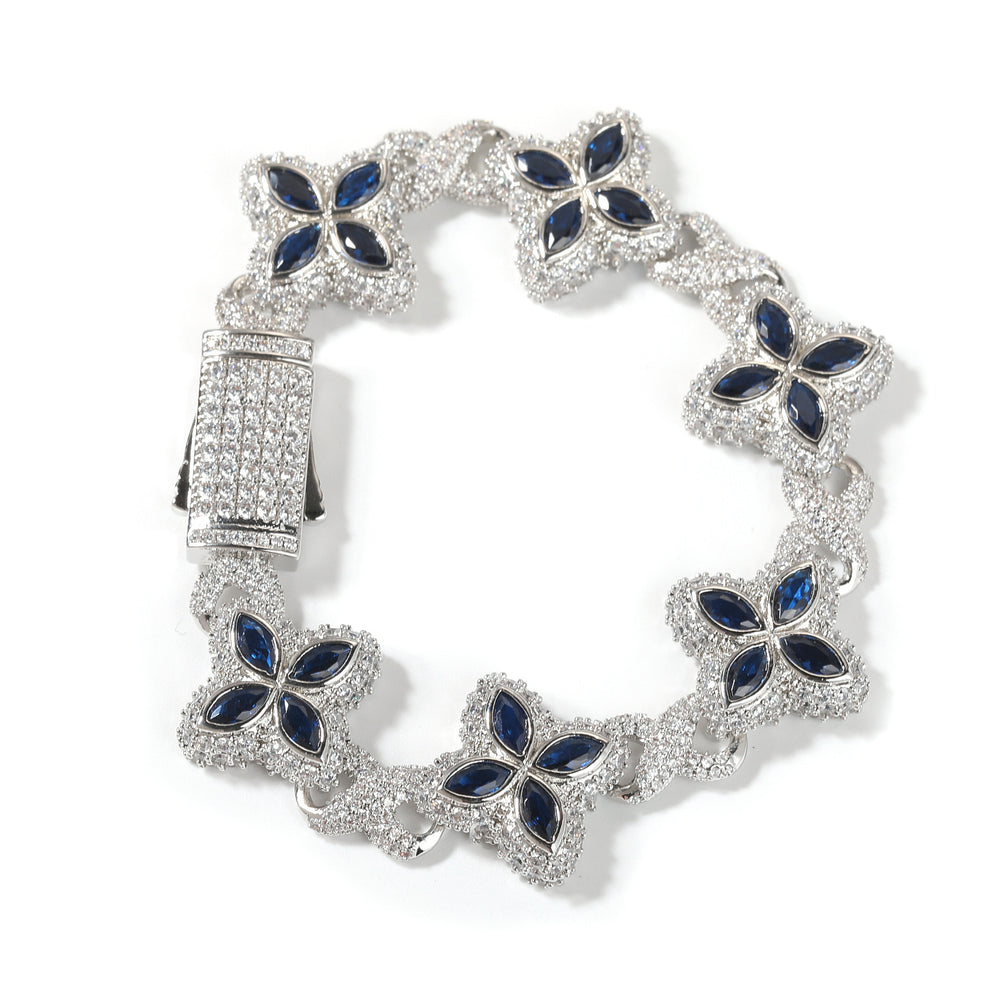 Four-Leaf Bracelet Fashionable Trendy Cool Handsome High-End 5A Zircon Colorful necklace .