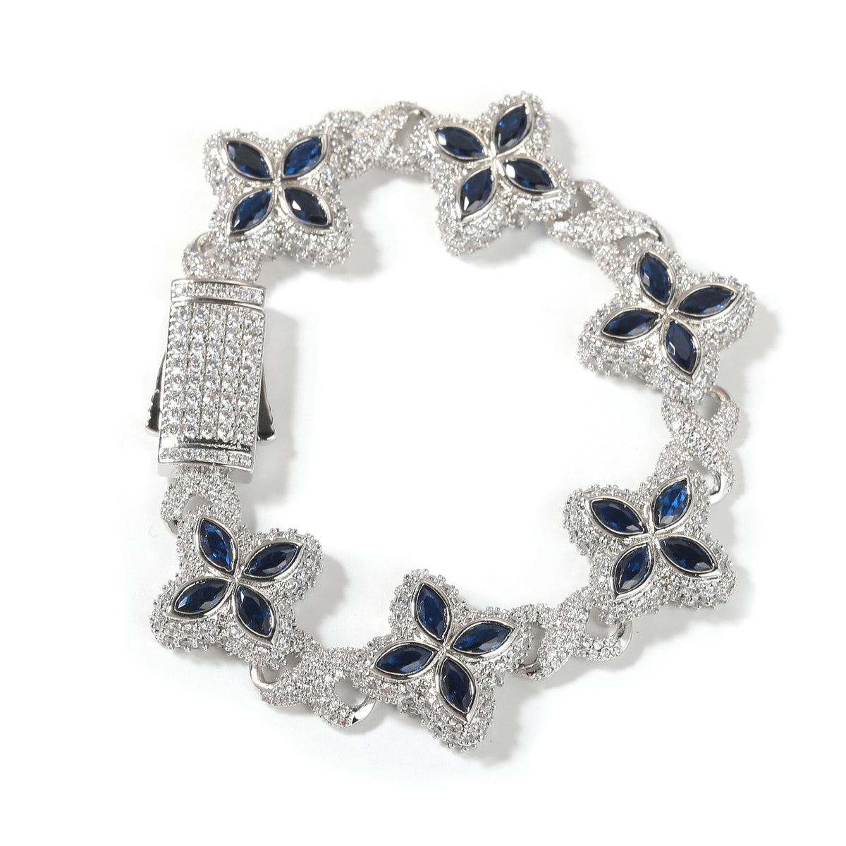Four-Leaf Bracelet Fashionable Trendy Cool Handsome High-End 5A Zircon Colorful necklace .