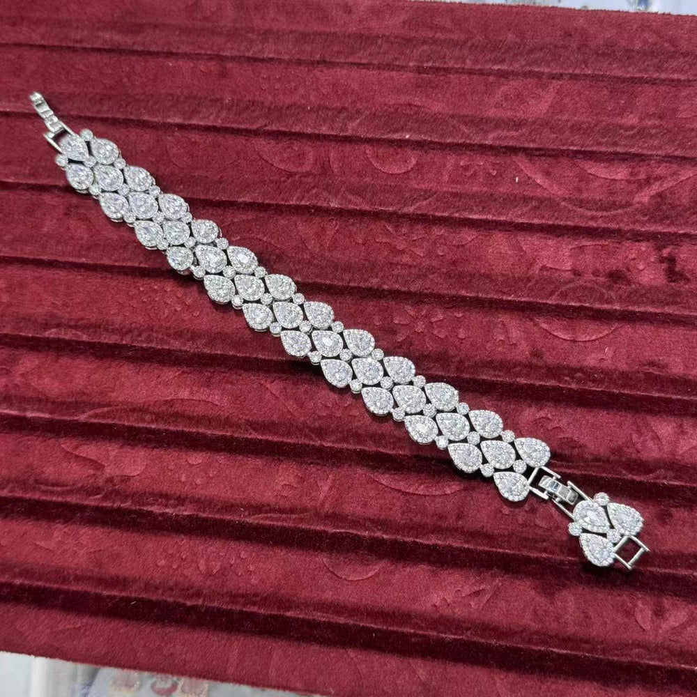 Water Drop Shape Full of Zirconia, Temperament, High-End Luxury Necklace jewellery Set