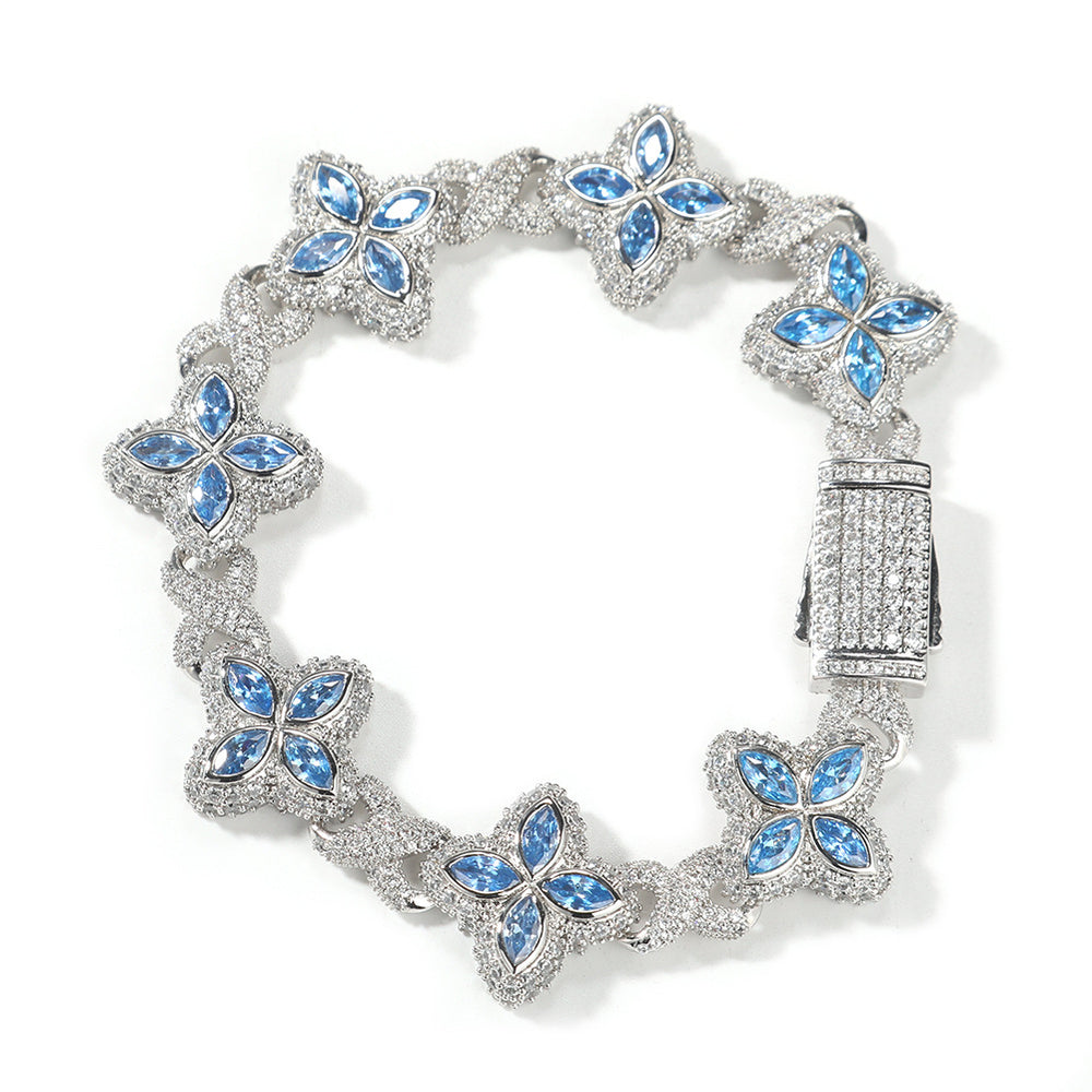 Four-Leaf Bracelet Fashionable Trendy Cool Handsome High-End 5A Zircon Colorful necklace .
