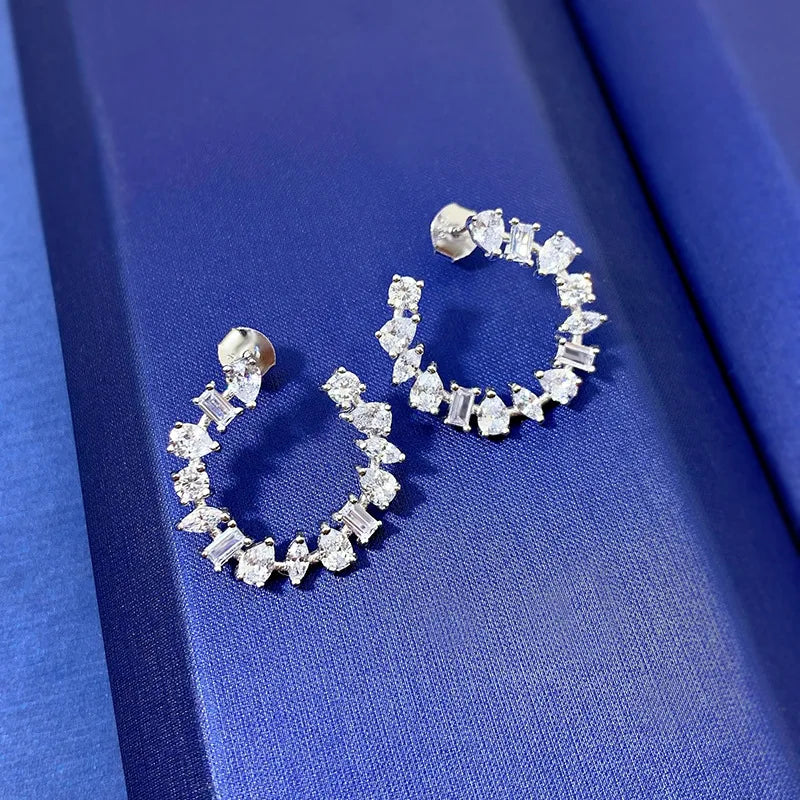 Charm Moissanite Diamond Earring 100% Real 925 Sterling Silver Earrings,