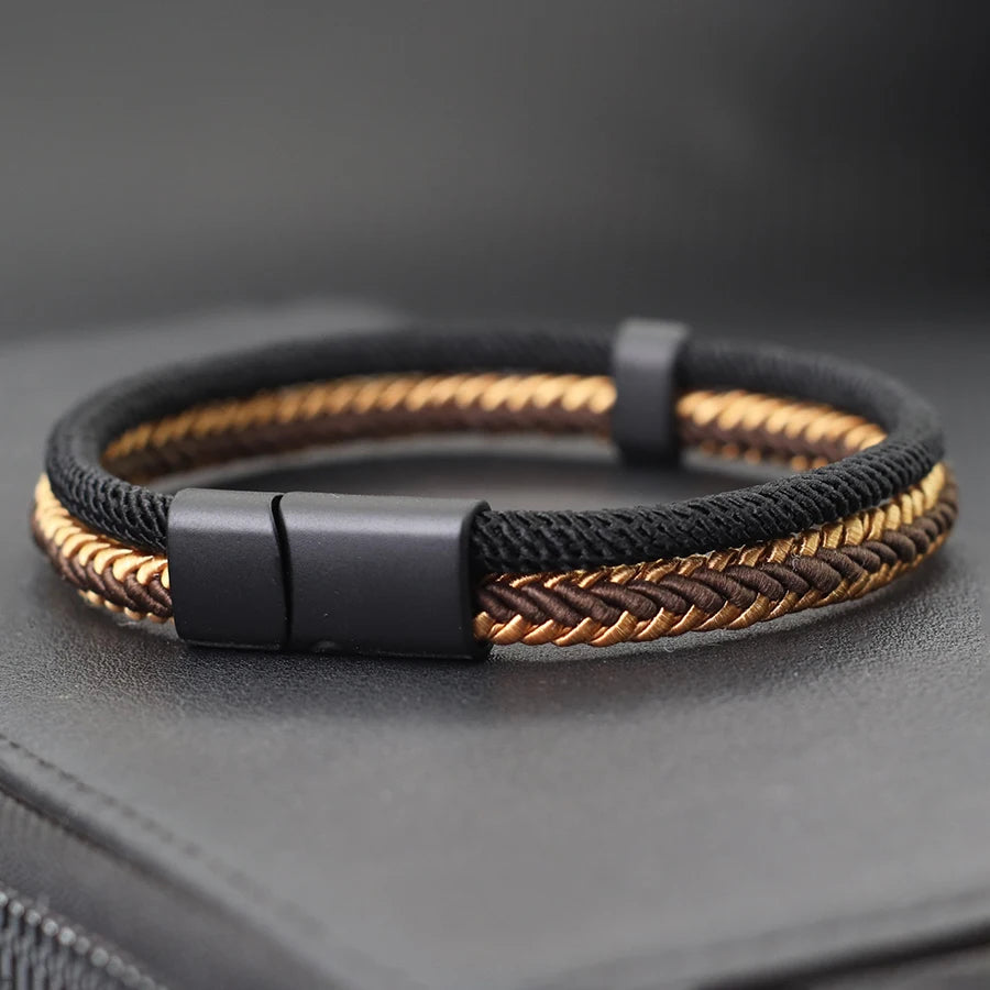 Noter Germany Flag Braided Bracelet For Men Handmade Woven Rope Wristband Grade A Fabric National Color Bangle Football Fan Gift