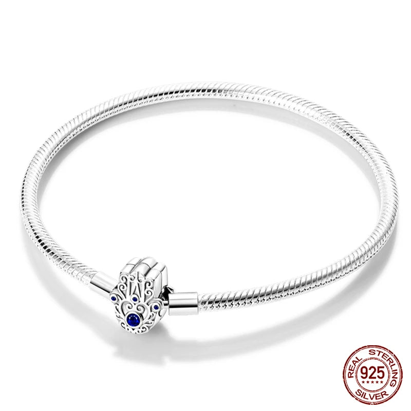 Bracelet Silver 925 Original Star Moon Sun Four Leaf Clover Green Zircon Bracelets Jewellery.