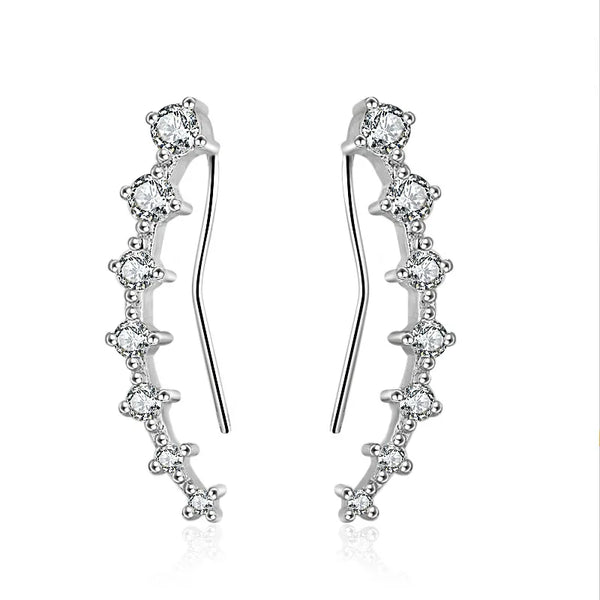 Luxury 925 Sterling Silver Earrings pretty cubic zirconia Ear Stu High Quality jewellery. Alternate View