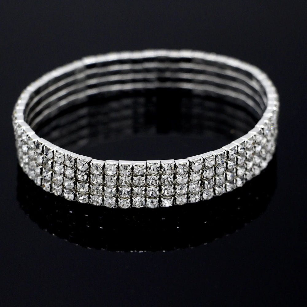 Fashion Rhinestone Anklet Multi-layer Crystal Elastic Chain Ankle Bracelet Jewellery.