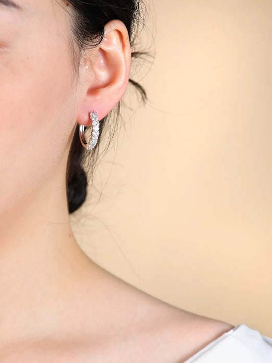 20mm Moissanite Earrings 925 Sterling Silver Hypoallergenic Diamond.