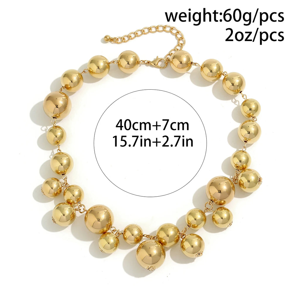 Exaggerated Acrylic Big Ball Beads Necklace Clavicle Chain Jewellery.