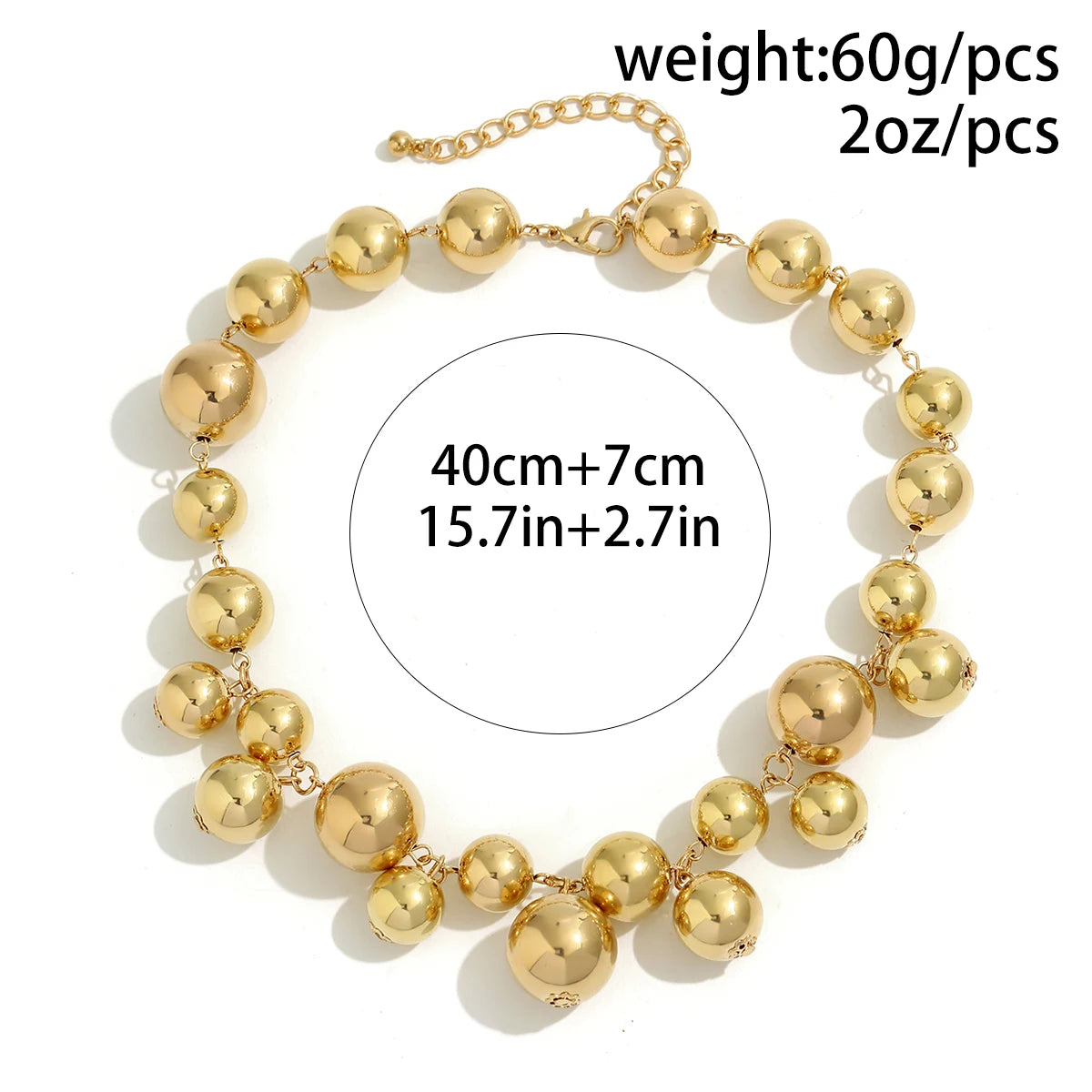 Exaggerated Acrylic Big Ball Beads Necklace Clavicle Chain Jewellery.
