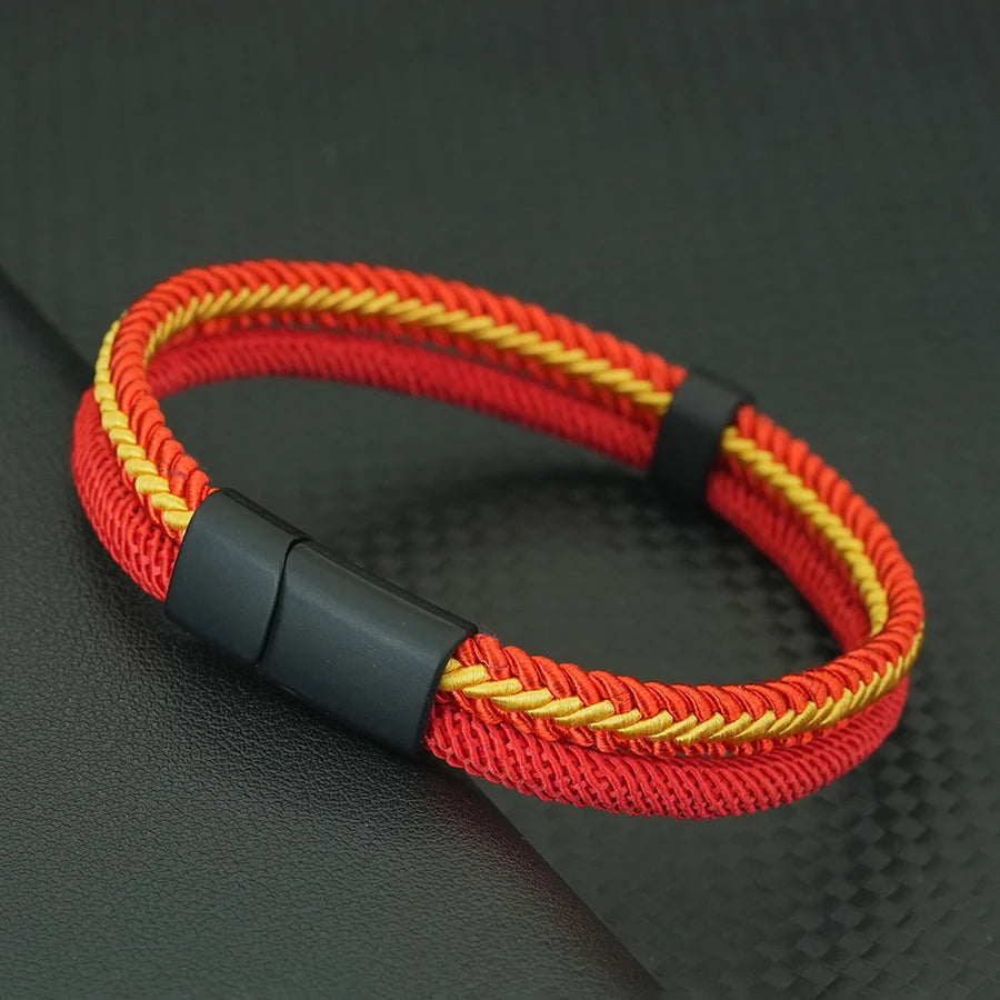 Noter Germany Flag Braided Bracelet For Men Handmade Woven Rope Wristband Grade A Fabric National Color Bangle Football Fan Gift