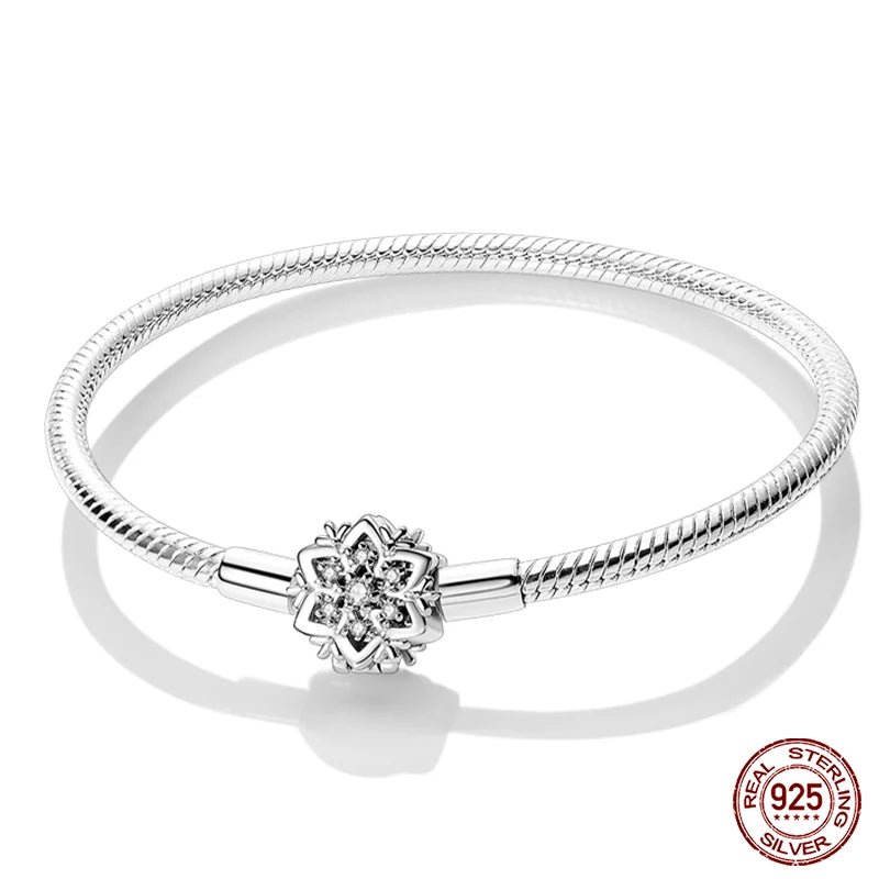 Bracelet Silver 925 Original Star Moon Sun Four Leaf Clover Green Zircon Bracelets Jewellery.
