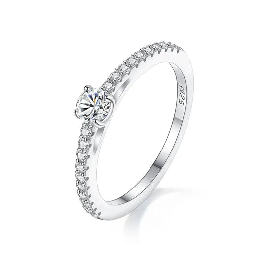 Real 925 Sterling Silver Small Moissnaite Sparkling Round 0.3CT