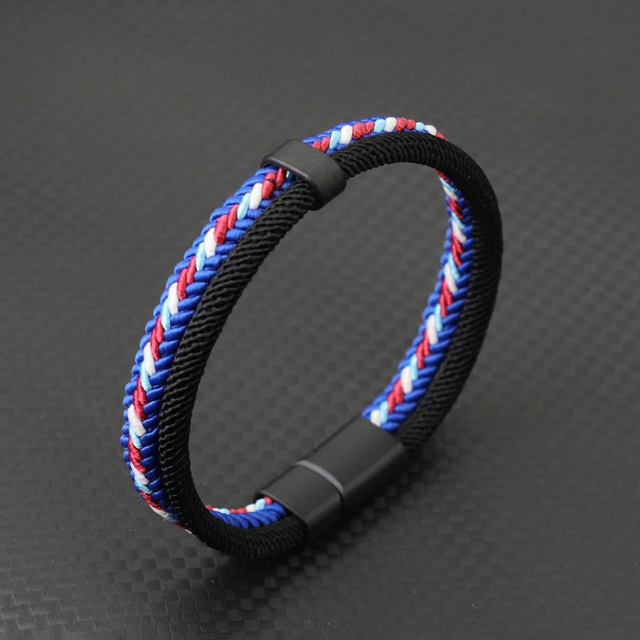 Noter Germany Flag Braided Bracelet For Men Handmade Woven Rope Wristband Grade A Fabric National Color Bangle Football Fan Gift