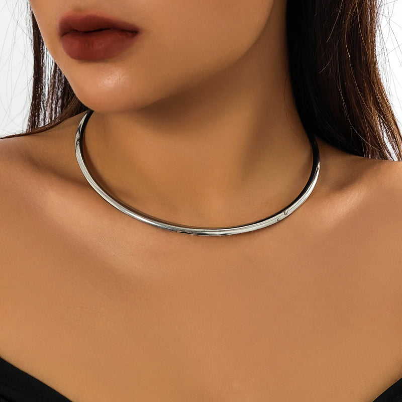 Elegant Simple Circle Collar Necklace Jewellery.