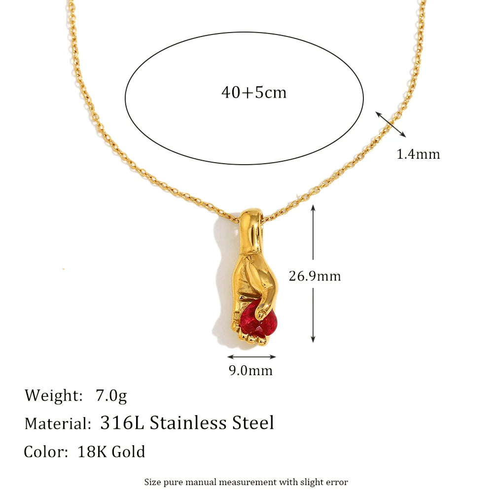 18K Gold Plated Stainless Steel Style Vintage Necklace.