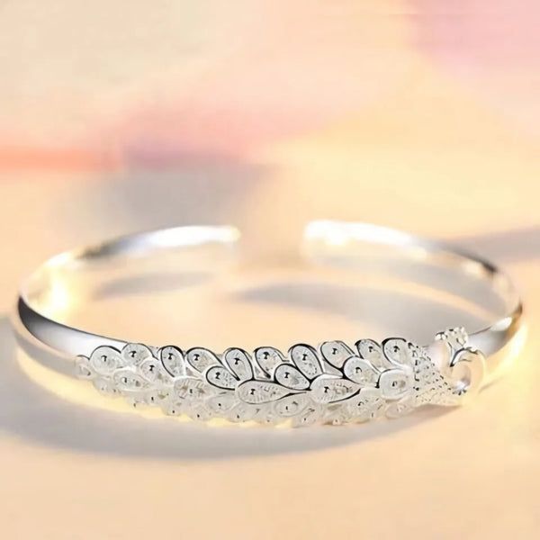 sterling silver elegant opening screen bracelet Bangles, jewellery gift. Alternate View
