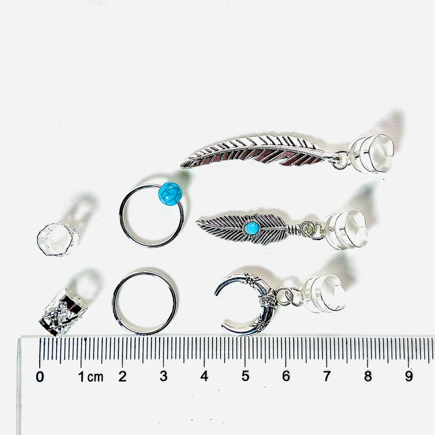 Hair Braids Retro Gold Leaves Moon Blue Beads Hair
