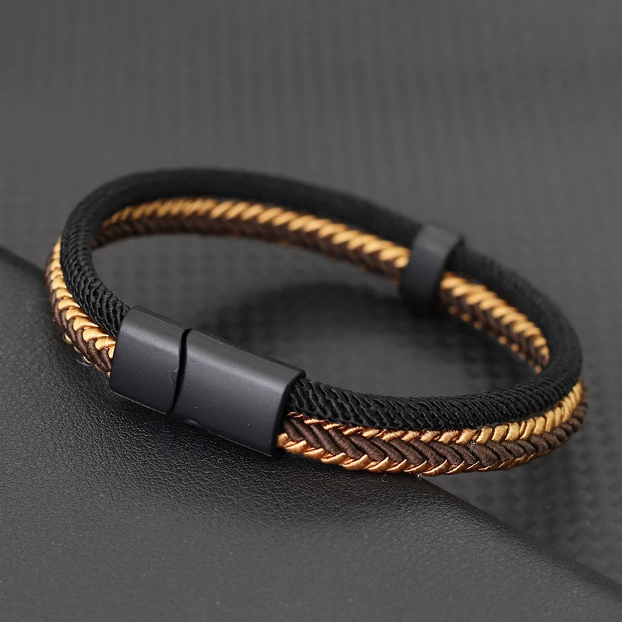 Noter Germany Flag Braided Bracelet For Men Handmade Woven Rope Wristband Grade A Fabric National Color Bangle Football Fan Gift