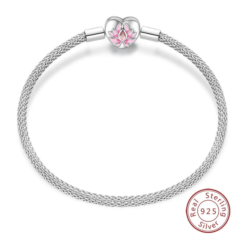 Bracelet Silver 925 Original Star Moon Sun Four Leaf Clover Green Zircon Bracelets Jewellery.