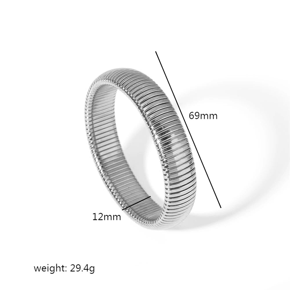 Fashion 18K Gold Plated Stainless Steel Elastic Bracelet Jewellery.