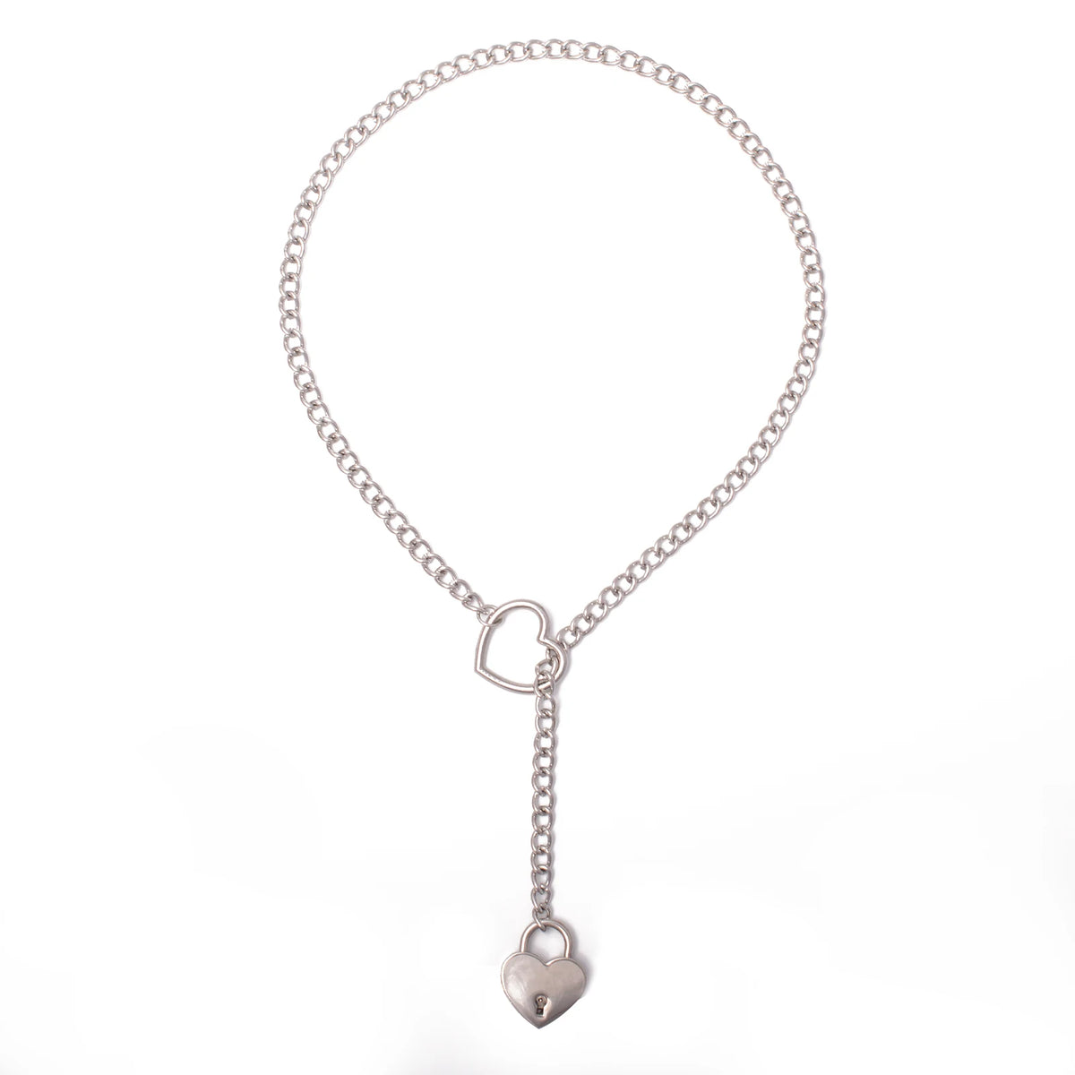 Heart Lock Slip Chain Necklace Love Chains Padlock Necklace.