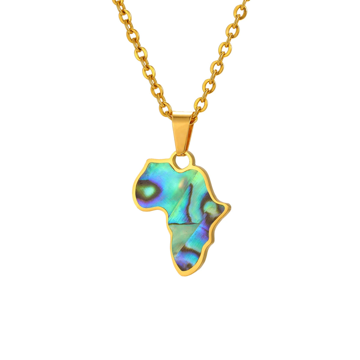 Waterproof Necklace , Nature Abalone Shell Heart Square Round Shape Pendant Statement.
