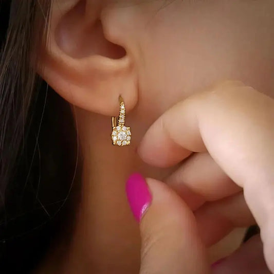 Full Round Moissanite Classic Earrings 925 Sterling Silver Earring Jewellery.