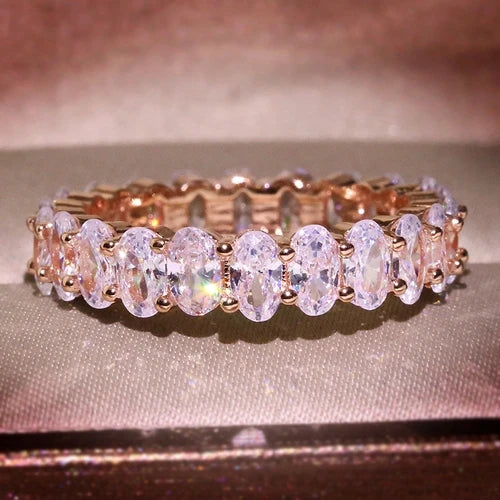 925 Sterling Silver Fashion Original Oval Zircon Ring Luxury High Quality Fine Jewellery.