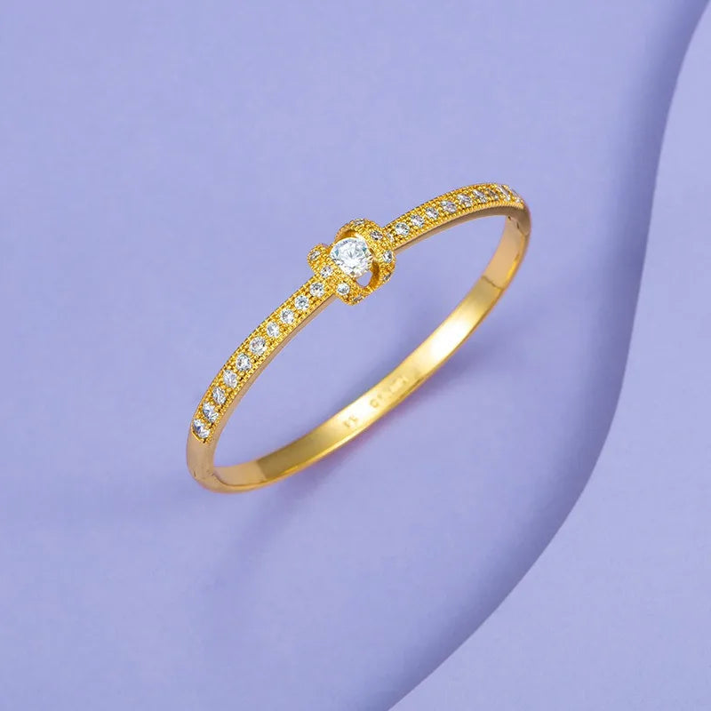 AU999 Gold Bracelet Diamond Clasp Bracelet AU750 Women's Simple Light Bracelet 24K Real Gold Bracelet Jewellery.