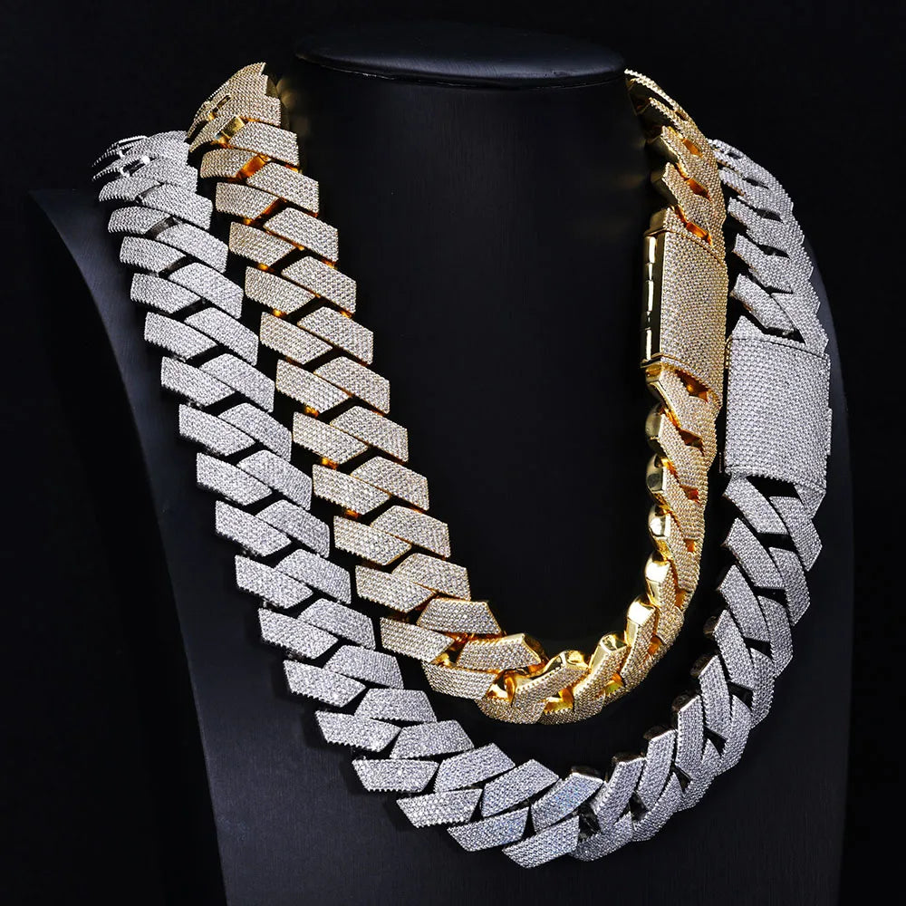 Hip Hop Jewelry Men Iced Out Chains Big Heavy 25mm Six Rows Cz Stone Cuban Link Chain High Quality Bling Necklace 