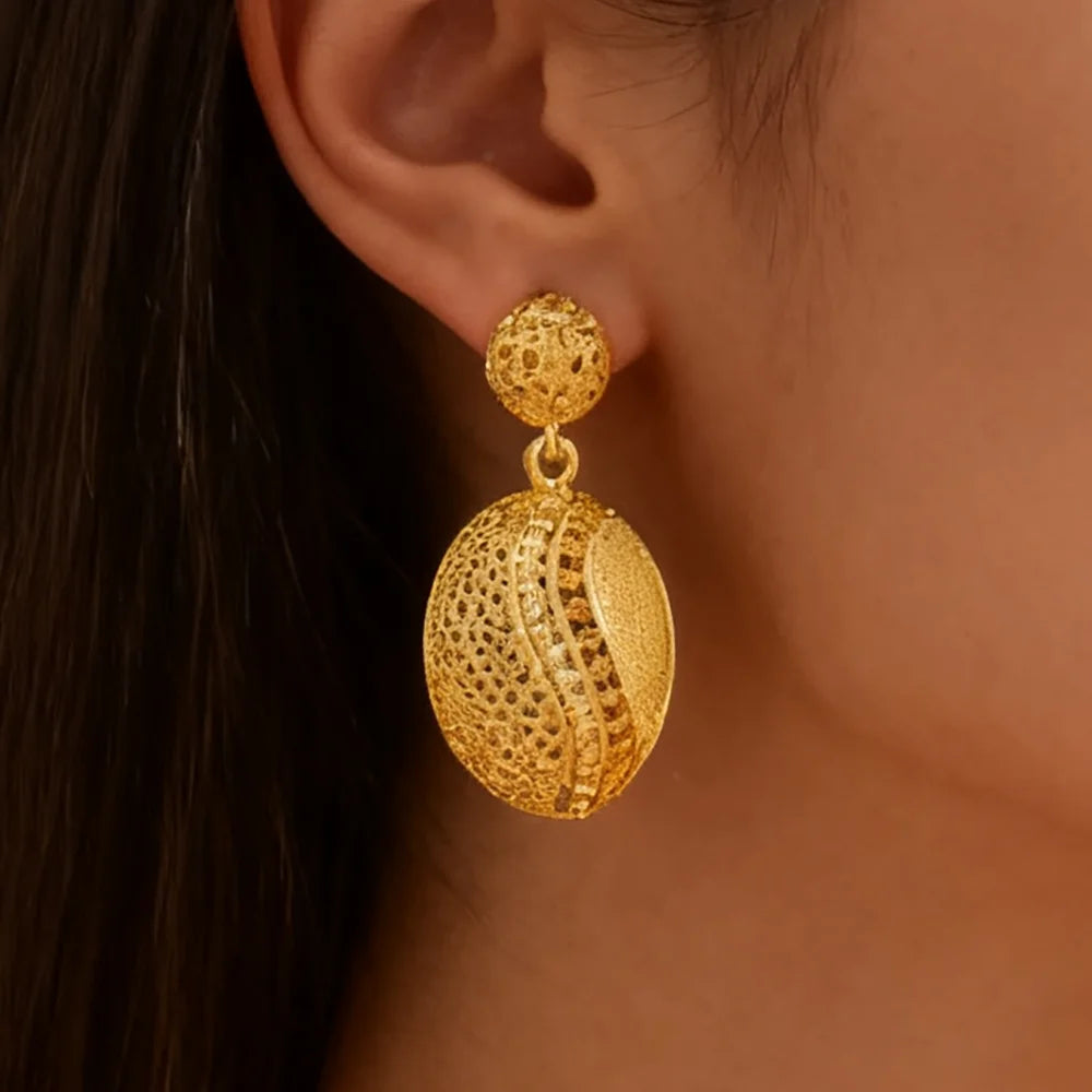 Gold plated color set, Necklace and earrings set for women high quality plated jewelry set.