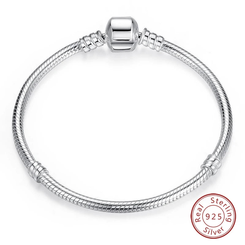 Bracelet Silver 925 Original Star Moon Sun Four Leaf Clover Green Zircon Bracelets Jewellery.