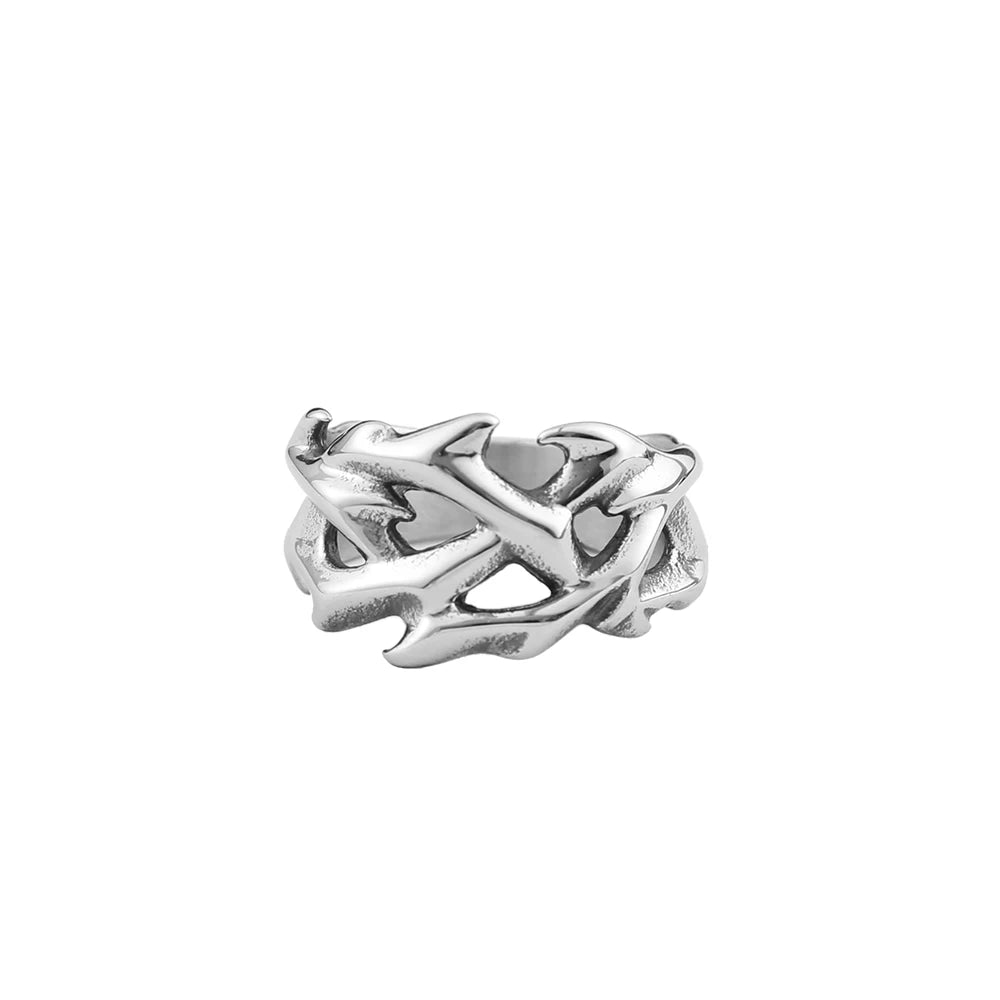 316L Stainless Steel Simple Rings For Men Square Band Flat Ring Charm Jewellery