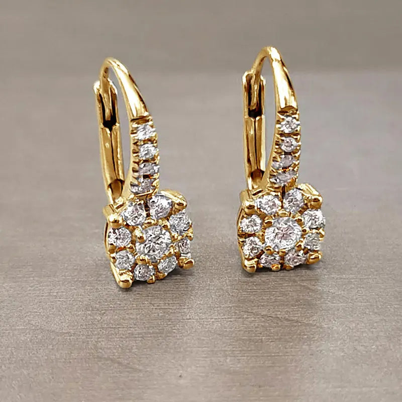 Full Round Moissanite Classic Earrings 925 Sterling Silver Earring Jewellery.