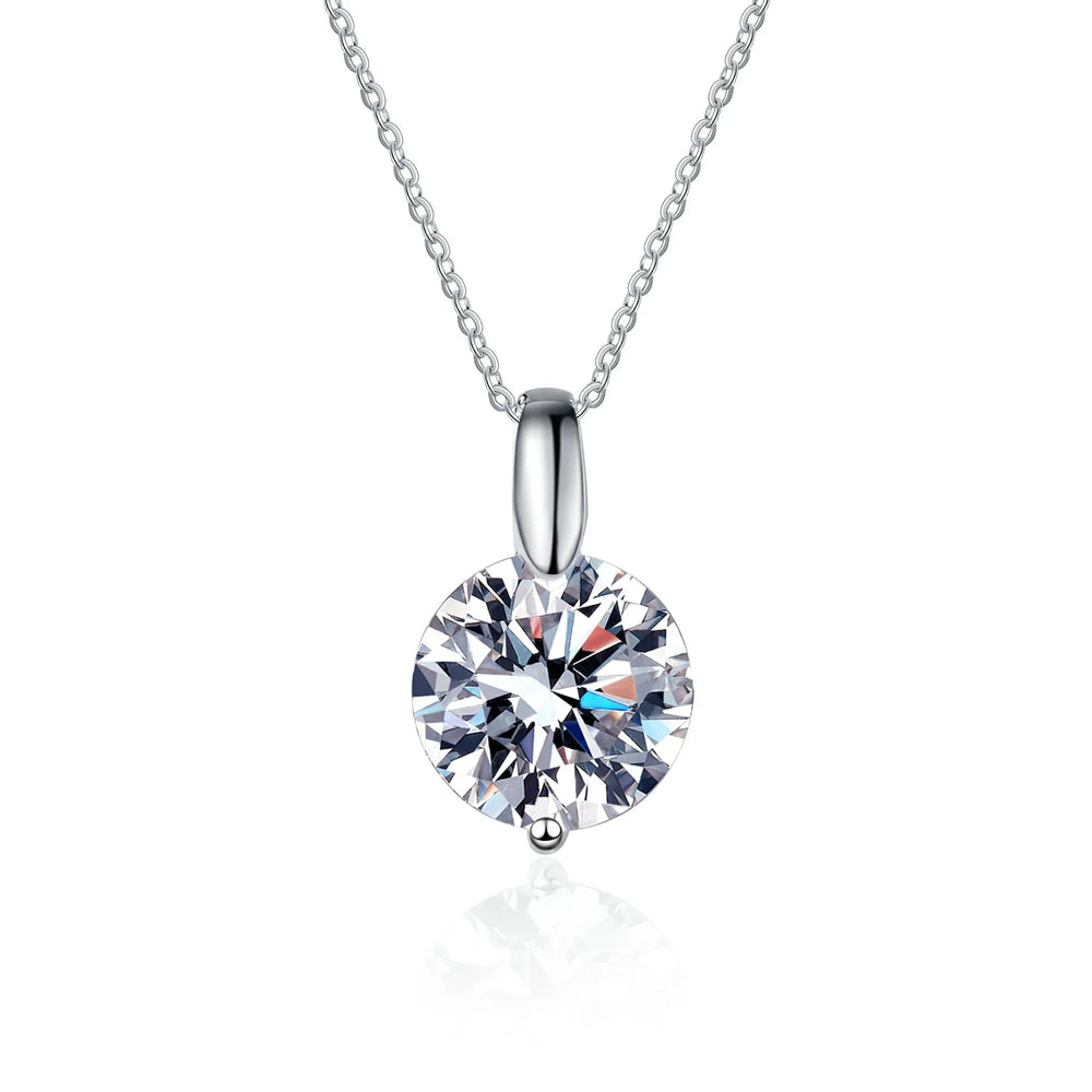 2CT 1CT D Color Real Moissanite Pendant Necklace S925 Silver Chain 14K Yellow Plated Necklaces Jewellery.