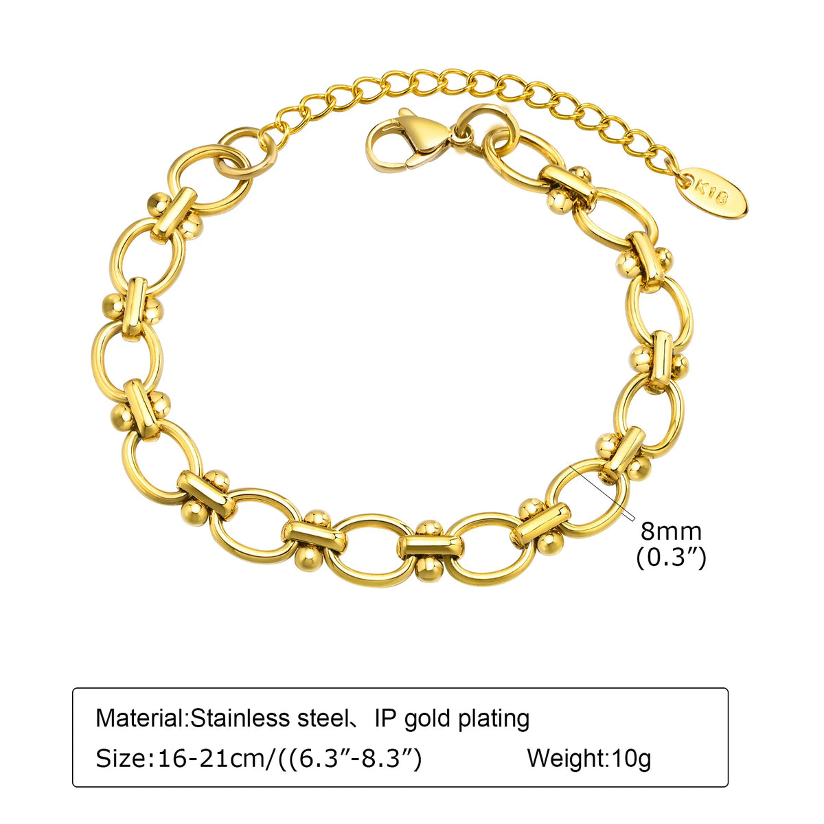 Chunky Bold Bracelets, Stainless Steel, Bracelet Gold Plated Tarnish Free.