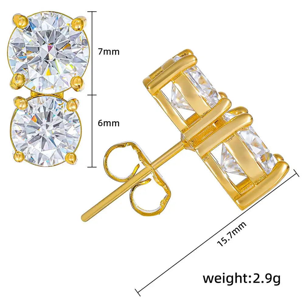 925 VVS Moissanite Twin Earring Sterling Silver Jewellery Gift.