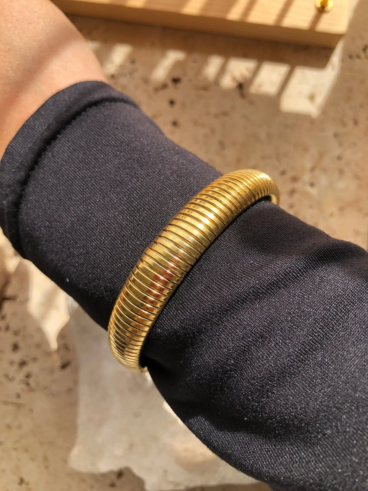Fashion 18K Gold Plated Stainless Steel Elastic Bracelet Jewellery.