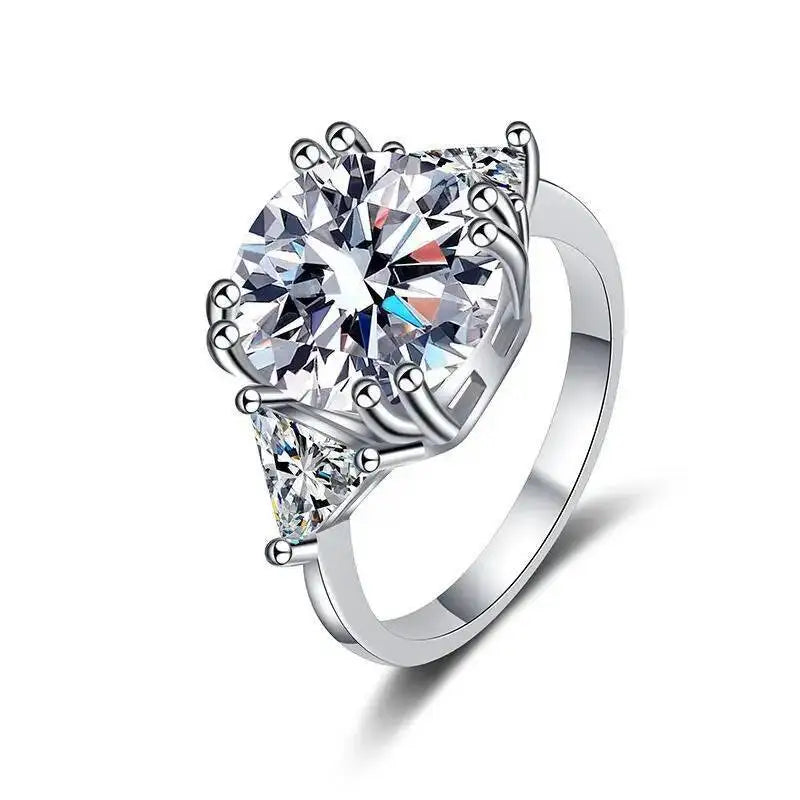 5.0 Carat Moissanite Ring Deluxe D Color VVS1 925 Sterling Silver Rings Jewellery.