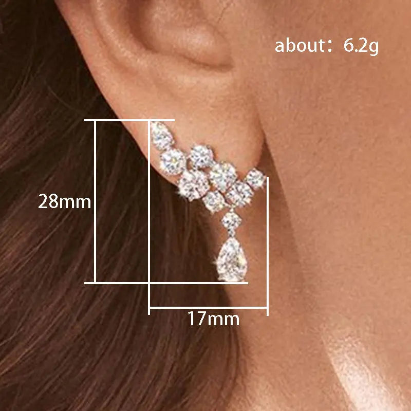Graceful Luxury Pendant Earrings, Fashion Accessories with Dazzling Zirconia Jewellery.