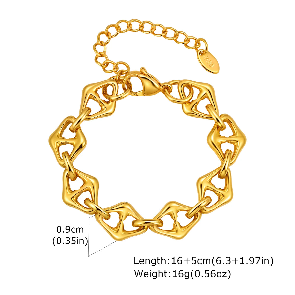 Chunky Bold Bracelets, Stainless Steel, Bracelet Gold Plated Tarnish Free.