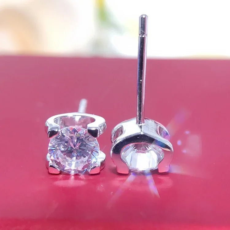 2CT/Piece Solid 18K White Gold AU585 Earrings Stud Diamond Pure Gold.