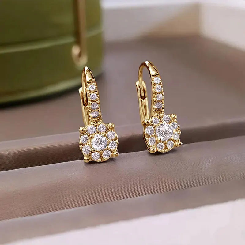 Full Round Moissanite Classic Earrings 925 Sterling Silver Earring Jewellery.